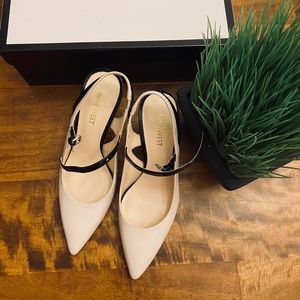 Nine West off white pump with leather straps